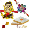 Kids Rakhi (Single) + Fancy Rakhi(Single) +250gms of Kaju Kathili - Click here to View more details about this Product